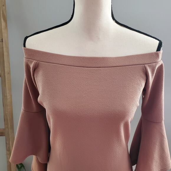 Almost Famous pink Off The Shoulder Bodycon Midi Dress Size L - Picture 5 of 10